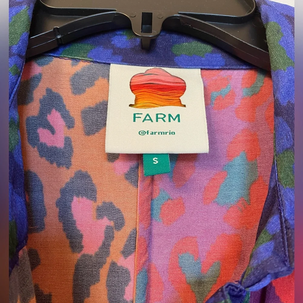 FARM Rio Pink, Blue, Red & Orange Animal Print Midi Dress | EUC - Picture 3 of 5